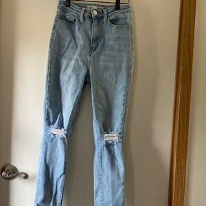 YMI Light Blue Cropped Distressed Jeans